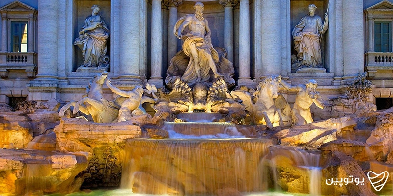 فواره ترووی (Trevi Fountain) در شب