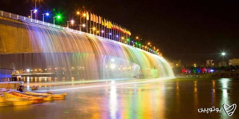 آبشار مصنوعی روی پل هفتم اهواز